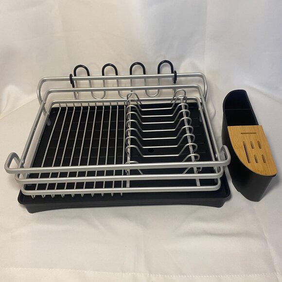 Brian & Dany Aluminum Dish Drying Rack Black Silver PY526 Expandable New OpenBox - Picture 3 of 10